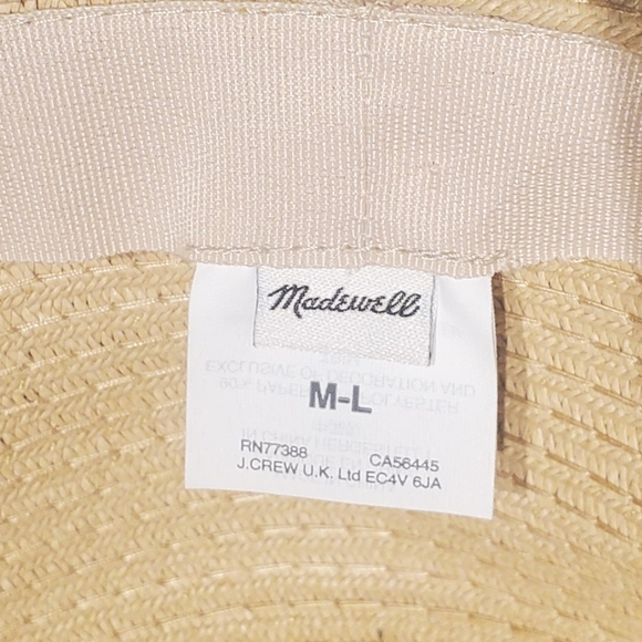 New MADEWELL Packable Wide Brimmed Straw Fedora Panama Summer Floppy Sun Hat M/L - Picture 4 of 6
